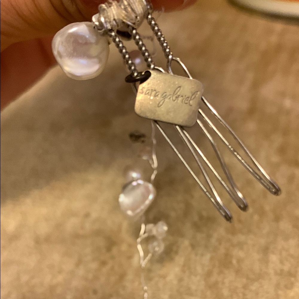 Sara Gabriel Silver Hair Pin with Pearl Details